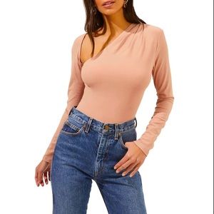 NWT ASTR the Label Asymmetrical Long Sleeve Bodysuit
